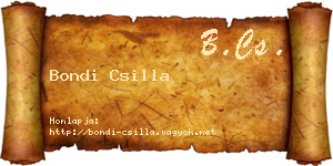 Bondi Csilla névjegykártya